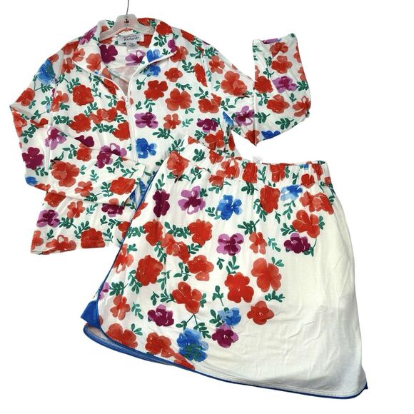 Y2K 90’s ANTHONY RICHARDS Skort Set Full Zip Jacket & Skort Floral - Picture 1 of 13